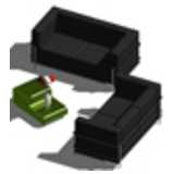 CAD Library: 3D-Sofa, Zweisitzer mit Couchtisch