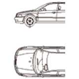 CAD Library: Audi A4, Auto, 2D Ansicht und Grundriß 