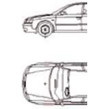 CAD Library: Audi A6, car, 2D Ansicht und Grundriß
