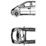 CAD Library: Mercedes A-Klasse, 2D Auto, Ansicht und Grundriß