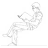 CAD Library: Mann seitlich sitzend+lesend