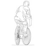 CAD Library: Person auf Rad, schräg hinten