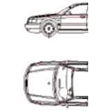 CAD Library: Audi A8, Auto, 2D Ansicht und Grundriß