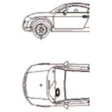 CAD Library: Audi TT, Auto, 2D Ansicht und Grundriß
