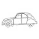 CAD Library: PKW Citroën 2 CV Seitenansicht