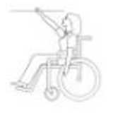 CAD Library: Frau im Rollstuhl, Ansicht seitlich,