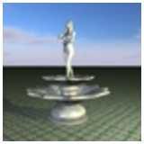 CAD Library: Brunnen mit Statue