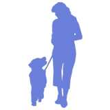 Masked Images: Frau mit Hund - Silhouette